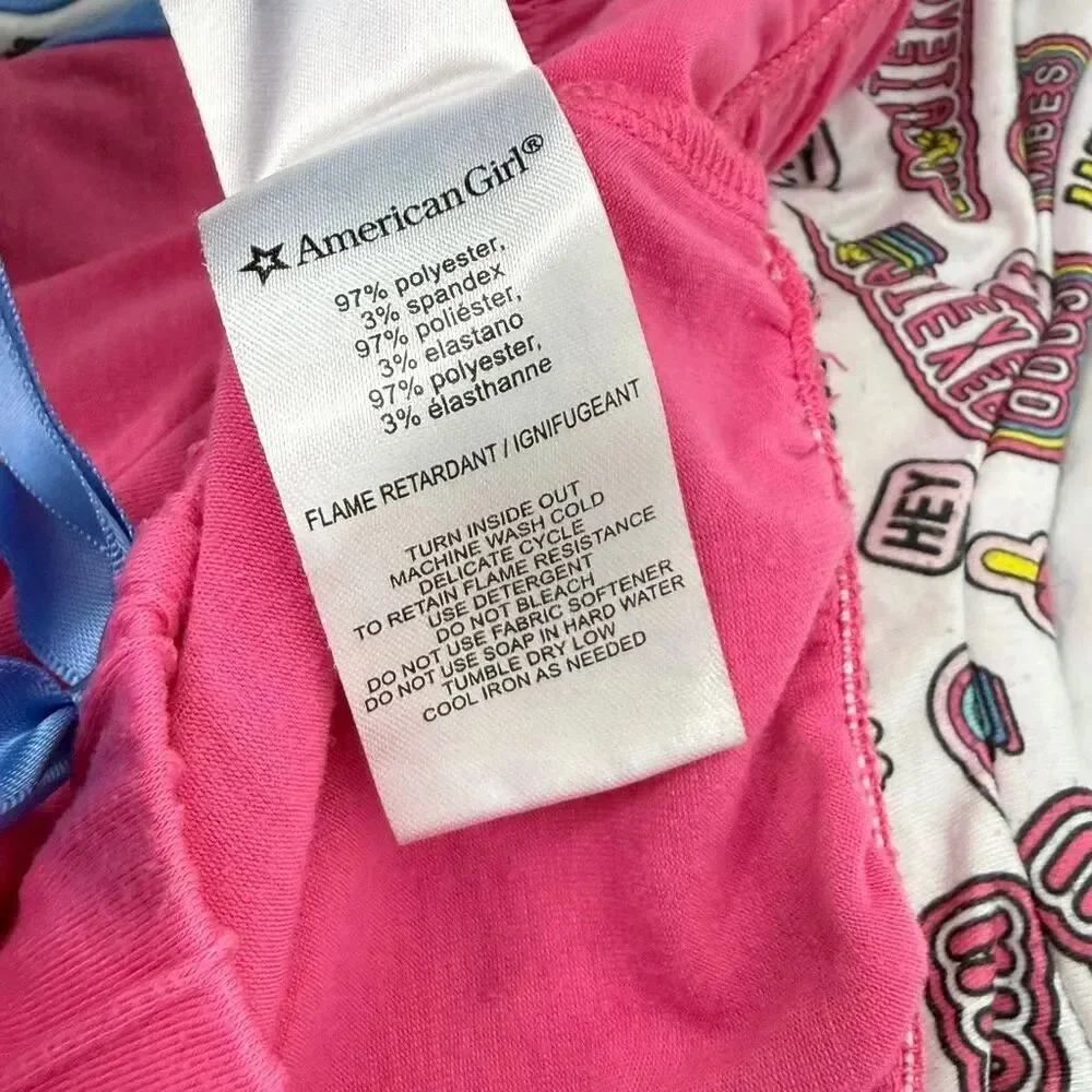 American Girl Talk All Night Pajama Set Short Sleeve T & Joggers - Big Kids US M